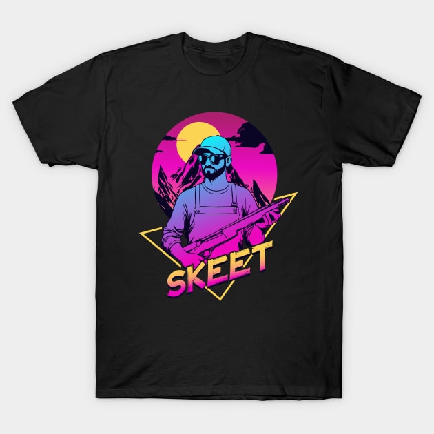 Clay Pigeon Trap Skeet Shooting Retro Design Gifts T-Shirt by GrafiqueDynasty